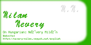 milan nevery business card